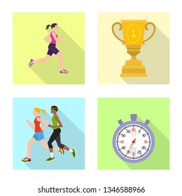 Isolated object of sport  and winner logo. Collection of sport  and fitness  stock symbol for web.