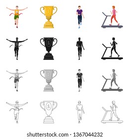 Isolated object of sport  and winner logo. Collection of sport  and fitness  stock symbol for web.