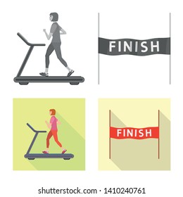 Isolated object of sport  and winner logo. Collection of sport  and fitness  stock vector illustration.