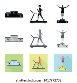 Isolated object of sport  and winner logo. Set of sport  and fitness  vector icon for stock.