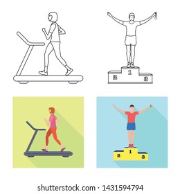 Isolated object of sport and winner logo. Collection of sport and fitness stock symbol for web.