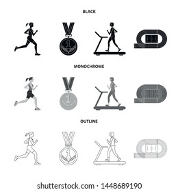 Isolated object of sport and winner logo. Set of sport and fitness stock symbol for web.
