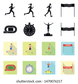 Isolated object of sport and winner logo. Set of sport and fitness vector icon for stock.