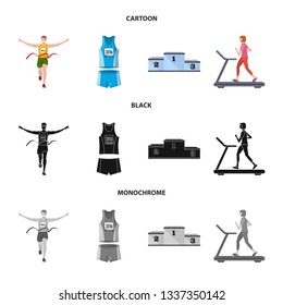 Isolated object of sport  and winner sign. Collection of sport  and fitness  stock symbol for web.