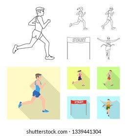 Isolated object of sport  and winner sign. Collection of sport  and fitness  stock symbol for web.