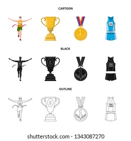 Isolated object of sport  and winner sign. Collection of sport  and fitness  stock symbol for web.