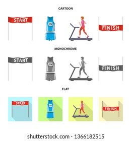 Isolated object of sport  and winner sign. Collection of sport  and fitness  stock vector illustration.