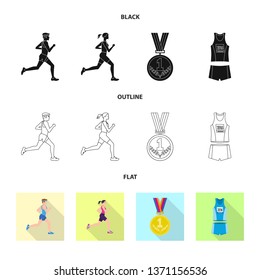 Isolated object of sport  and winner sign. Set of sport  and fitness  vector icon for stock.