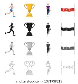 Isolated object of sport  and winner sign. Collection of sport  and fitness  stock vector illustration.