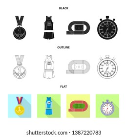 Isolated object of sport  and winner sign. Set of sport  and fitness  stock vector illustration.