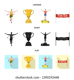 Isolated object of sport  and winner sign. Collection of sport  and fitness  vector icon for stock.