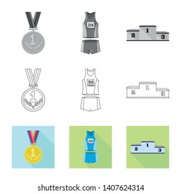 Isolated object of sport  and winner sign. Set of sport  and fitness  stock vector illustration.