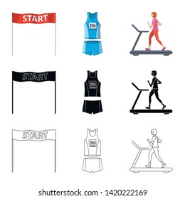 Isolated object of sport  and winner sign. Set of sport  and fitness  vector icon for stock.