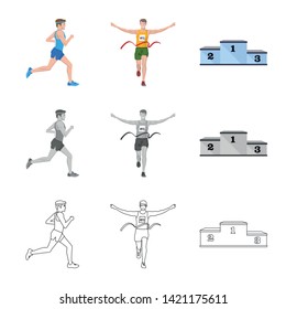 Isolated object of sport  and winner sign. Set of sport  and fitness  stock vector illustration.