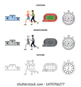 Isolated object of sport and winner sign. Set of sport and fitness stock vector illustration.
