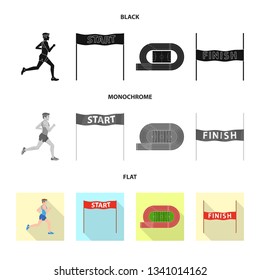 Isolated object of sport  and winner symbol. Set of sport  and fitness  stock vector illustration.