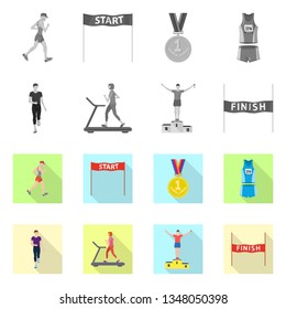 Isolated object of sport  and winner symbol. Collection of sport  and fitness  stock symbol for web.