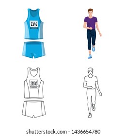 Isolated object of sport and winner symbol. Collection of sport and fitness stock vector illustration.