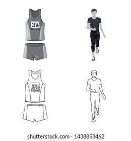 Isolated object of sport and winner symbol. Set of sport and fitness vector icon for stock.