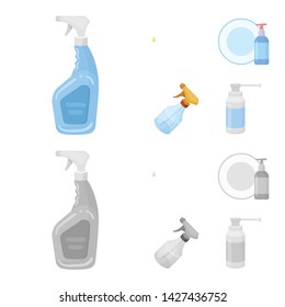 Isolated object of sprayer and liquid sign. Collection of sprayer and pesticide stock vector illustration.