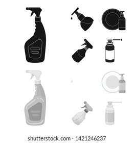 Isolated object of sprayer and liquid symbol. Collection of sprayer and pesticide stock vector illustration.