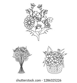 Isolated object of spring and wreath icon. Set of spring and blossom stock vector illustration.