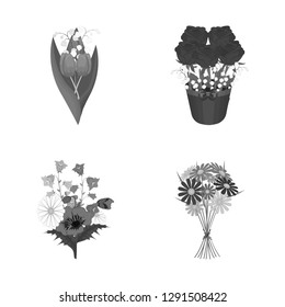 Isolated object of spring and wreath icon. Collection of spring and blossom stock symbol for web.