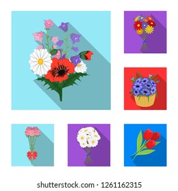 Isolated object of spring and wreath sign. Set of spring and blossom stock vector illustration.