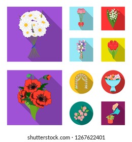Isolated object of spring and wreath sign. Collection of spring and blossom stock vector illustration.
