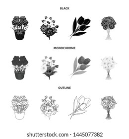 Isolated object of spring and wreath sign. Collection of spring and blossom stock symbol for web.