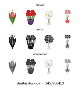 Isolated object of spring and wreath sign. Set of spring and blossom stock symbol for web.