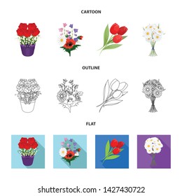 Isolated object of spring and wreath symbol. Set of spring and blossom stock vector illustration.