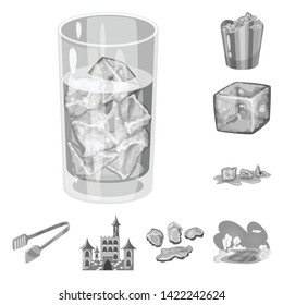 Isolated object of square  and purity icon. Collection of square  and frozen  stock symbol for web.