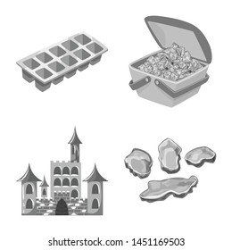 Isolated object of square and purity icon. Set of square and frozen vector icon for stock.