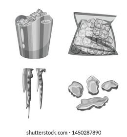 Isolated object of square and purity symbol. Collection of square and frozen vector icon for stock.