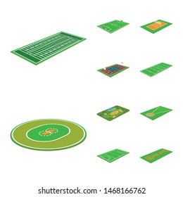 Isolated object of stadium and grass icon. Collection of stadium and game vector icon for stock.