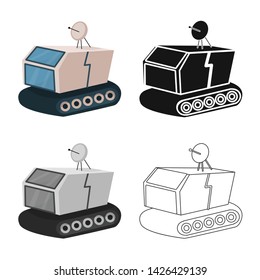 Isolated object of station and moon sign. Collection of station and robot stock symbol for web.