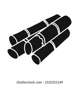 Isolated object of stem and sugar symbol. Web element of stem and cane stock symbol for web.