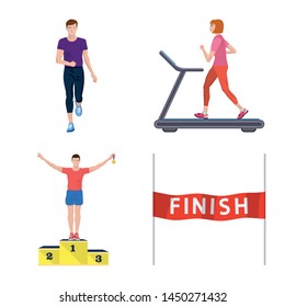 Isolated object of step and sprint icon. Collection of step and sprinter vector icon for stock.