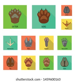 Isolated object of step and walk symbol. Collection of step and fauna vector icon for stock.