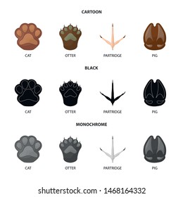 Isolated object of step and walk symbol. Collection of step and fauna stock symbol for web.