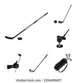Isolated object of stick and field icon. Set of stick and club vector icon for stock.