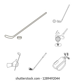 Isolated object of stick and field sign. Set of stick and club stock symbol for web.