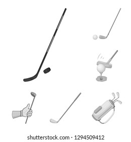 Isolated object of stick and field sign. Set of stick and club vector icon for stock.