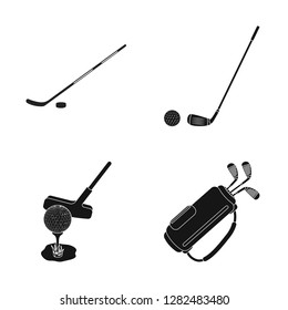 Isolated object of stick and field symbol. Collection of stick and club vector icon for stock.