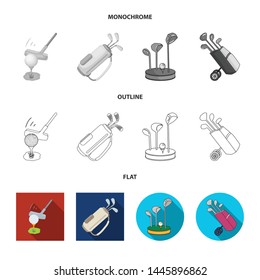 Isolated object of and stick icon. Collection of and golf vector icon for stock.