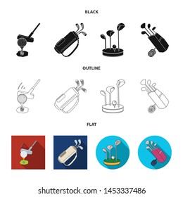Isolated object of and stick icon. Collection of and golf vector icon for stock.