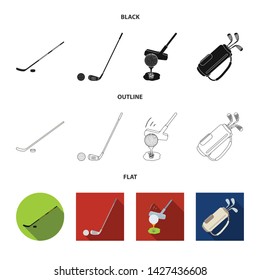 Isolated object of and stick logo. Collection of and golf vector icon for stock.