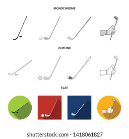 Isolated object of  and stick sign. Collection of  and golf  stock vector illustration.