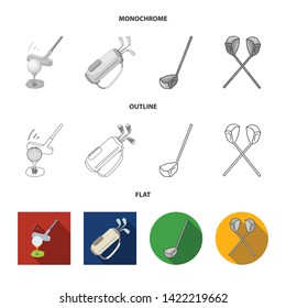 Isolated object of  and stick sign. Set of  and golf  vector icon for stock.